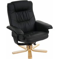 HHG - neuwertig] Relaxsessel Fernsehsessel Sessel ohne Hocker H56 Kunstleder schwarz - black von HHG