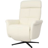 Neuwertig] Relaxsessel HHG 378, Design Fernsehsessel TV-Sessel Liegesessel, Liegefunktion drehbar, Voll-Leder creme-weiß von HHG