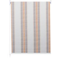 Neuwertig] Rollo HHG 322, Fensterrollo Seitenzugrollo Jalousie, Sonnenschutz Verdunkelung blickdicht 90x160cm grau/braun/orange - multicolour von HHG