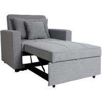 Neuwertig] Schlafsessel HHG 095, Klappsessel Schlafsofa Gästebett Relaxsessel, Liegefläche 197x103cm Stoff/Textil hellgrau von HHG