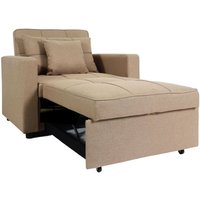 Neuwertig] Schlafsessel HHG 095, Klappsessel Schlafsofa Gästebett Relaxsessel, Liegefläche 197x103cm Stoff/Textil taupe von HHG