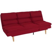 Neuwertig] Schlafsofa HHG 368, Gästebett Schlafcouch Couch Sofa, Schlaffunktion Liegefläche 180x110cm Stoff/Textil bordeaux - red von HHG