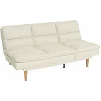 Neuwertig] Schlafsofa HHG 368, Gästebett Schlafcouch Couch Sofa, Schlaffunktion Liegefläche 180x110cm Stoff/Textil creme - beige von HHG