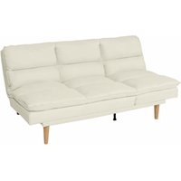 Neuwertig] Schlafsofa HHG 368, Gästebett Schlafcouch Couch Sofa, Schlaffunktion Liegefläche 180x110cm Stoff/Textil creme von HHG