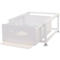 Neuwertig] Schrankschublade HHG 436 mit Tablett, Küchen-/Geschirrablage Schrankauszug ausziehbar, Metall 19x34x42cm weiß von HHG