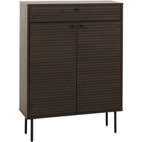 Neuwertig] Schuhschrank HHG 284, Schuhregal Schrank, skandinavischer Stil Metall Holz Melamin mvg 115x80x35cm dunkelbraun von HHG