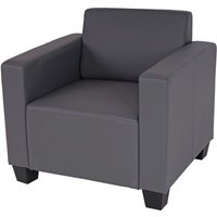 HHG - neuwertig] Sessel Loungesessel Mocalieri, Kunstleder dunkelgrau - grey von HHG