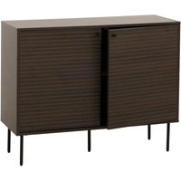 Neuwertig] Sideboard HHG 288, Kommode Schrank Anrichte, skandinavischer Stil Metall Holz Melamin mvg 86x110x40cm dunkelbraun von HHG