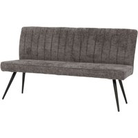 Neuwertig] Sitzbank HHG 187, Esszimmerbank Bank Polsterbank, Rückenlehne Stoff/Textil Chenille Metall 160cm grau-braun von HHG