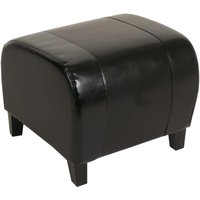 HHG - neuwertig] Sitzwürfel Aversa, Leder + Kunstleder, 37x45x47 cm schwarz - black von HHG