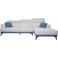 Neuwertig] Sofa HHG 520, Couch Ecksofa L-Form 3-Sitzer, Liegefläche Nosagfederung Taschenfederkern verstellbar 277cm rechts, hellgrau von HHG