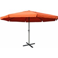 HHG - neuwertig] Sonnenschirm Carpi Pro, Gastronomie Marktschirm mit Volant ø 5m Polyester/Alu 28kg terracotta ohne Ständer von HHG
