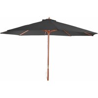 Neuwertig] Sonnenschirm Lissabon, Gartenschirm Marktschirm, ø 3,5m Polyester/Holz 7kg anthrazit von HHG