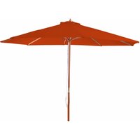 HHG - neuwertig] Sonnenschirm Lissabon, Gartenschirm Marktschirm, ø 3,5m Polyester/Holz 7kg terracotta - orange von HHG