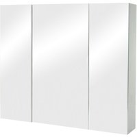 Neuwertig] Spiegelschrank HHG 806b, Badschrank Hängeschrank, 6 Regalböden hochglanz MVG-zertifiziert 70x80x16cm grau von HHG