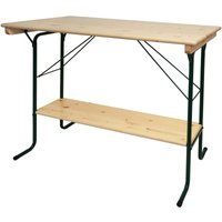 Neuwertig] Stehtisch HHG 486, Biergartentisch Biertisch Bierzelttisch Campingtisch, klappbar Metall Kiefer Holz 110x125x70cm mvg von HHG