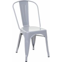 Neuwertig] Stuhl HHG 901, Bistrostuhl Stapelstuhl, Metall Industriedesign stapelbar grau - grey von HHG