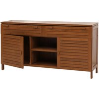 Neuwertig] Teak-Waschbeckenunterschrank HHG 761, Waschtisch Schrank, hochwertiges B-Grade-Teak (Kernholz, 20-30 Jahre), 80x150x40cm von HHG