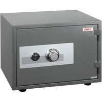 HHG - neuwertig] Tresor 398, feuerfest (60min) Safe Geldschrank Doppelbolzenverriegelung, 44kg Metall 38x50x44cm 19L grau von HHG