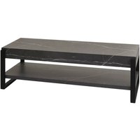 HHG - neuwertig] V-Rack 703, Fernsehtisch Lowboard TV-Tisch, Metall 42x120x44cm Marmor-Optik grau - grey von HHG