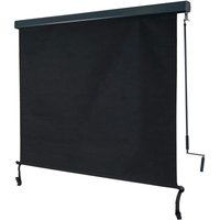 Neuwertig] Vertikalmarkise HHG 621, Senkrechtmarkise Sichtschutz Außenrollo Rollo, UV-Schutz 50 Stoff 250x180cm, schwarz von HHG