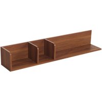 Neuwertig] Wandregal HHG 428, Hängeregal Regal Holzregal Schweberegal, 3 Fächer 20x120x21cm Walnuss-Optik von HHG