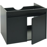 Neuwertig] Waschbeckenunterschrank HHG 632, Badezimmer Waschtisch Unterschrank, mvg Melamin 2 Türen 48x59x46cm schwarz von HHG