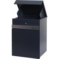 HHG - Paketkasten 121, Paketbox Paketfach Paketstation Briefkasten, Metall verzinkt anthrazit-Edelstahl von HHG