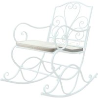 Polsterauflage für Schaukelstuhl HHG-266, Schaukelstuhlauflage Sitzkissen Sitzpolster, creme von HHG