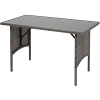 HHG - Poly-Rattan Esstisch 794, Esszimmertisch Gartentisch Tisch, Gastronomie 112x60cm grau - grey von HHG