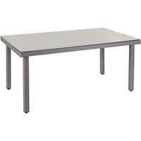 Poly-Rattan Gartentisch Chieti, Esstisch Tisch mit Glasplatte, 160x90x74cm grau Poly-Rattan Gartentisch Chieti, Esstisch Tisch mit Glasplatte, 160x90x74cm grau von HHG