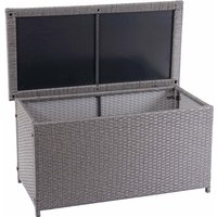 Poly-Rattan Kissenbox HHG 570, Gartentruhe Auflagenbox Truhe Basic grau, 51x100x50cm 170l - grey von HHG