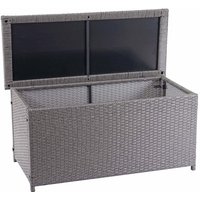 HHG - Poly-Rattan Kissenbox 570, Gartentruhe Auflagenbox Truhe Basic grau, 63x135x52cm 320l - grey von HHG