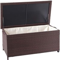 HHG - Poly-Rattan Kissenbox 570, Gartentruhe Auflagenbox Truhe Premium braun, 51x100x50cm 170l - brown von HHG