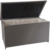 Poly-Rattan Kissenbox HHG 570, Gartentruhe Auflagenbox Truhe Premium grau, 80x160x94cm 950l - grey von HHG