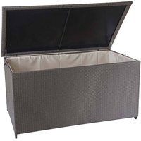 Poly-Rattan Kissenbox HHG 570, Gartentruhe Auflagenbox Truhe Premium grau, 80x160x94cm 950l von HHG