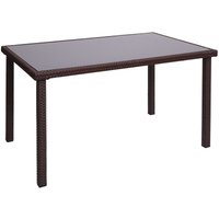 Poly-Rattan Tisch HHG 951, Gartentisch Balkontisch, 120x75cm braun - brown von HHG