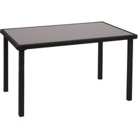 Poly-Rattan Tisch HHG 951, Gartentisch Balkontisch, 120x75cm schwarz - black von HHG