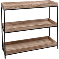 Regal HHG-874, Standregal Pflanzregal Bücherregal, Holz Metall 3 Ablagen 90x100x35cm MVG-Zertifiziert naturfarben - beige von HHG