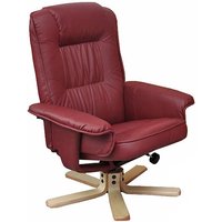 HHG - Relaxsessel Fernsehsessel Sessel ohne Hocker H56 Kunstleder bordeaux - red von HHG