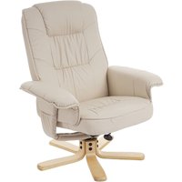 HHG - Relaxsessel Fernsehsessel Sessel ohne Hocker H56 Kunstleder creme - beige von HHG