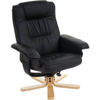 Relaxsessel Fernsehsessel Sessel ohne Hocker H56 Kunstleder schwarz - black von HHG