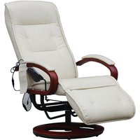 HHG - Relaxsessel Terni ii mit Massage Leder, creme - beige von HHG