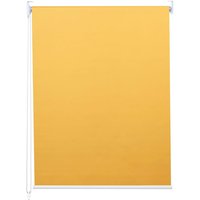 Rollo HHG 262, Fensterrollo Seitenzugrollo Jalousie, Sonnenschutz Verdunkelung blickdicht 50x160cm gelb - yellow von HHG