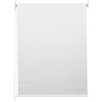 Rollo HHG-352, Fensterrollo Seitenzugrollo Jalousie, Sonnenschutz Verdunkelung blickdicht 110x160cm weiß von HHG