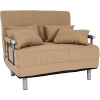Schlafsessel HHG 631, Klappsessel Schlafsofa Gästebett Relaxsessel, Liegefläche 186x97cm Stoff (270g/m²) creme-beige von HHG