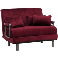 Schlafsessel HHG 690, Klappsessel Schlafsofa Gästebett, Liegefläche 190x100cm, Stoff Chenille (370g/m²) bordeaux von HHG