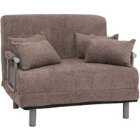 Schlafsessel HHG 695, Klappsessel Schlafsofa Gästebett, Liegefläche 190x100cm, Stoff Bouclé (500g/m²) hellbraun von HHG