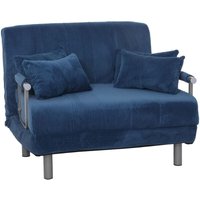 Schlafsessel HHG-702, Klappsessel Schlafsofa Gästebett, Liegefläche 190x100cm, Stoff Cord (330g/m²) blau von HHG