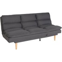 Schlafsofa HHG 368, Gästebett Schlafcouch Couch Sofa, Schlaffunktion Liegefläche 180x110cm Stoff/Textil dunkelgrau - grey von HHG